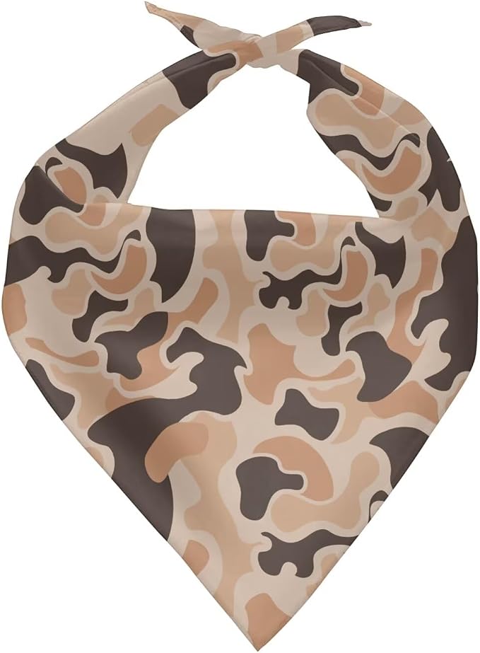 Camo Hunting Dog Bandana Adjustable Triangle Reversible Bibs Handkerchief Washable Square Kerchief Bandanas for Small Madium Large Dog Boy