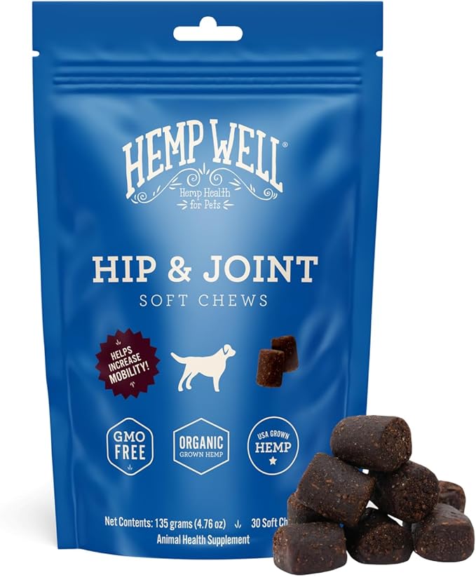 Hip and Joint Soft Chews – Best Joint Supplement for Dogs, Organically Sourced with Hemp, Glucosamine, Chondroitin and Breed Dogs