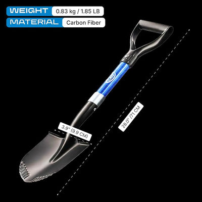 CKG Small Shovel Carbon 28 Inches Lightweight Camping Portable Shovel Ideal for Digging, Small Garden Shovel with D Handle Round Point Blade Camp Shovel, Blue