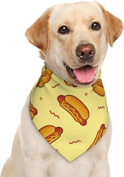 Hot Dog Food Delicious Dog Bandana Scarf Triangle Bibs Pet Accessories Cat Kerchief