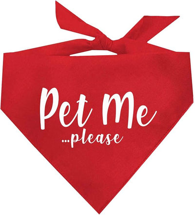 Pet Me Please Dog Bandana (Red, OS 61)