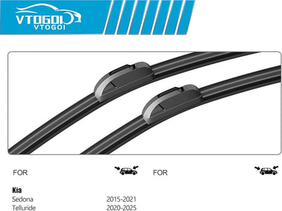OEM Windshield Wiper Blades Replacement for Kia Telluride 2020 2021 2022 2023 2024 2025 Sedona 2015-2021, All Weather Original Factory Quality Front & Rear Wipers Set 26"+18"+13" (Pack of 3)