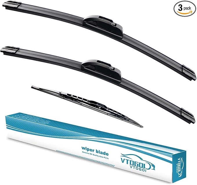 OEM Windshield Wiper Blades Replacement for Hyundai Santa Fe 2001 2002 2003 2004, All Weather Original Factory Quality Front & Rear Wipers Set 22"+20"+13" (Pack of 3)