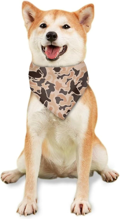 KEIAHUAN Dog Bandanas Soft Comfy Bibs Adjustable Triangle Bandana Washable Reversible Handkerchief for Pet Cat and Dog, Duck Hunting Camouflage