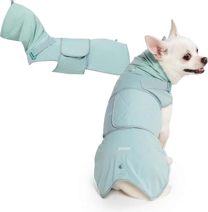 Anxiety Relief Vest for Dogs – Gentle Compression Dog Anxiety Suit, Calming Wrap for Separation Anxiety, Thunder, Fireworks, Suitable for Small Medium and Large Breeds - Teal - Size S