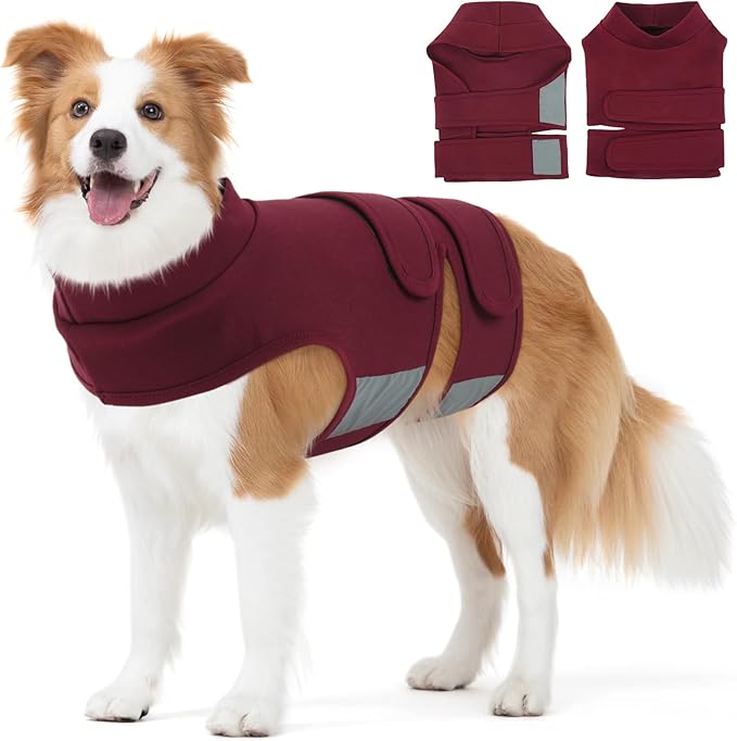 Kuoser Dog Calming Vest for Anxiety Relief, Soft Anxiety Wrap Shirt for Dogs, Adjustable Comfort Jacket for Fireworks Thunderstorms Grooming Vet Visits Travel, M