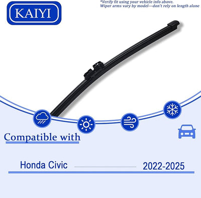 KAIYI 12" Rear Wiper Blade Compatible with Honda Civic 2022 2023 2024 2025