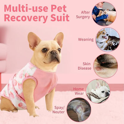 Recovery Suit for Female/Male Dog After Spay/Neuter Surgery,Bandana Set Included,E-Collar Cone Alternative Anti Licking, Large/Medium/Small Dogs Full Body Surgical Suits Onesies, Medical Pet Bodysuit