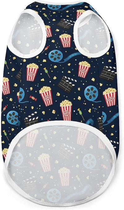 Pet Sleeveless Vest Cinema Popcorn Movie, Soft Breathable Dog Shirt, Comfortable Daily Puppy Clothing for Dogs, XX-Large