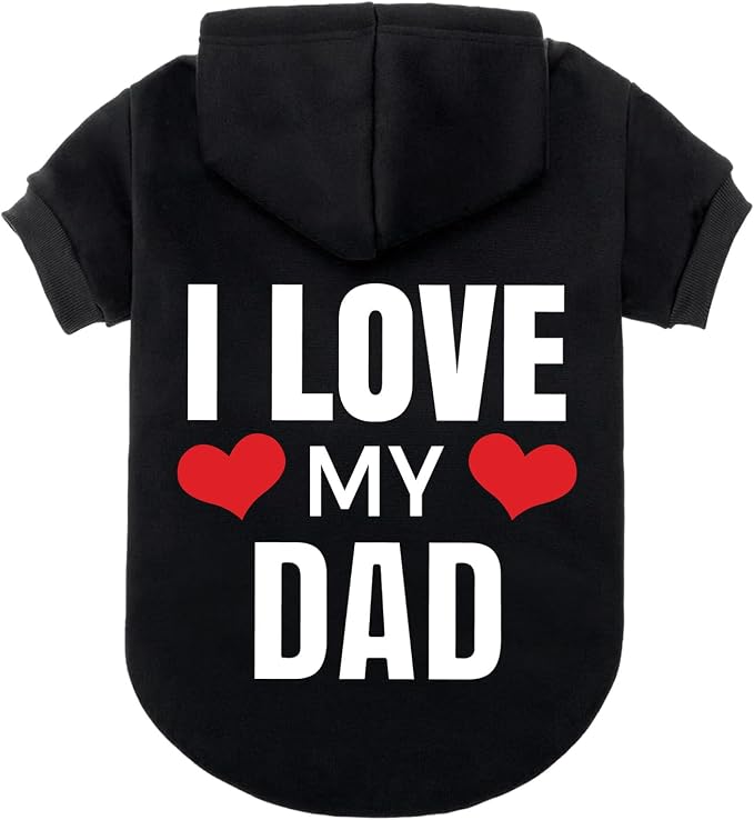EXPAWLORER Dog Hoodie-Soft and Warm Dog Sweaters, Pet Clothes Autumn Winter Coat Sweatshirt with I Love My DAD Print for Puppy,Cat, Small Medium Large Dogs