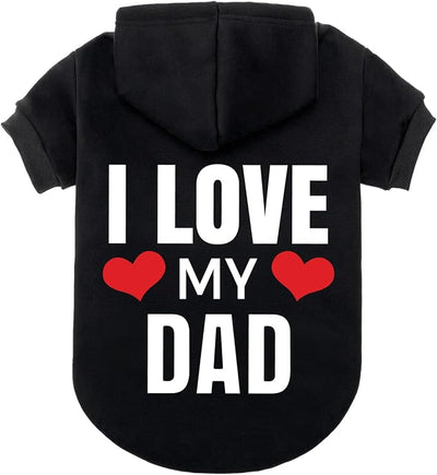EXPAWLORER Dog Hoodie-Soft and Warm Dog Sweaters, Pet Clothes Autumn Winter Coat Sweatshirt with I Love My DAD Print for Puppy,Cat, Small Medium Large Dogs