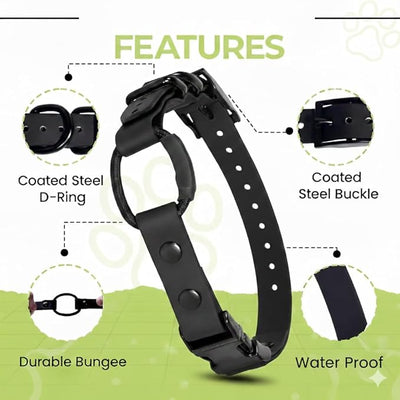 eCollar Replacement Strap Bungee Style - Waterproof Collar Compatible with Garmin, Dogtra, SportDOG, Educator (Red 3/4")