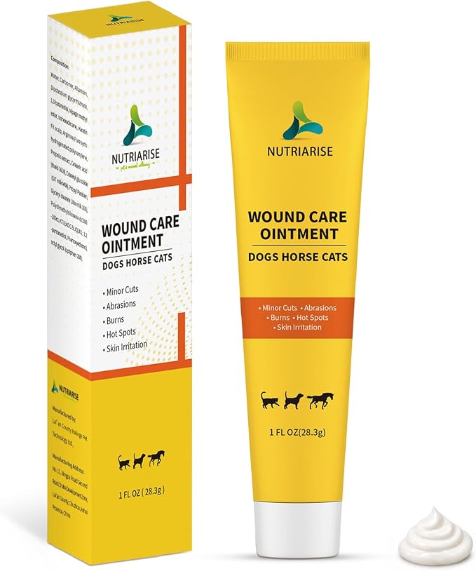 Wound Care Ointment for Dogs & Cats - Antibiotic Wound Ointment for Dogs, Cat Wound Ointment, Hot Spot & Itchy Skin Relief, Vet-Recommended Healing Ointment, 1oz