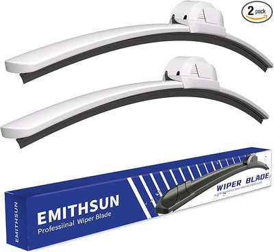 OEM QUALITY 24" + 20" Premium All-Seasons Durable Stable And Quiet White Windshield Wiper Blades (Set of 2)