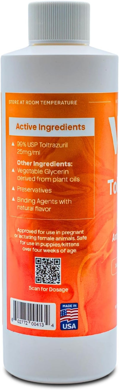Toltrazuril 2.5% for Horses, Dogs, Cats, 240mL/8 Ounce, for Non-Food Chain Animals, Alfalfa