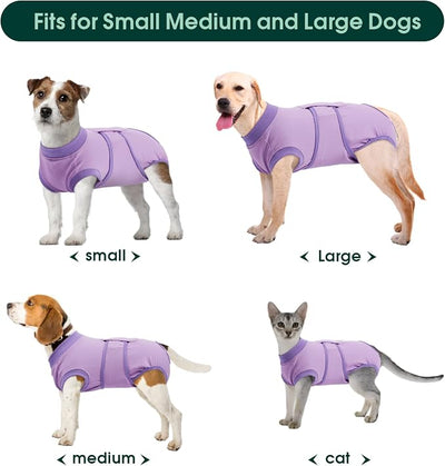 Kuoser Dog Surgery Suit Female Spay, Dog Recovery Suit Male Neuter, Pet Clothes Onesie for Surgery Anti Licking Abdominal Wounds Puppy Surgical Recovery Bodysuit Shirt, Substitute E-Collar & Cone