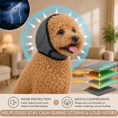 HOFi Noise-Protection Ear Covers for Dog: Calms Dogs in 3 Minutes by Reducing Loud Noise During Fireworks/Thunderstorms/Vet Visits - Anxiety Relief for Small Breeds Dachshund/Pomeranian/Frenchie