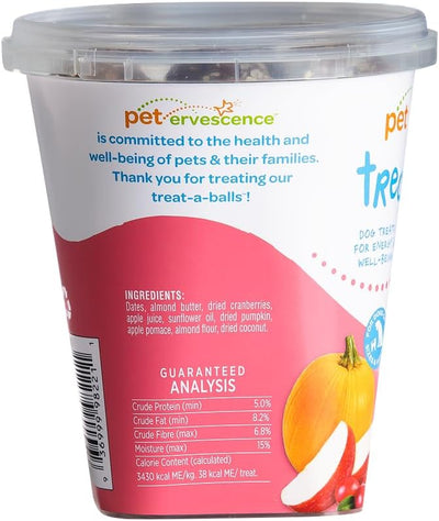 Cranberry, Pumpkin, & Apple Healthy Dog Treats - Vegan, Non-GMO, Human Grade - All Breeds, Sizes, & Ages - All Natural, Lean, Gluten-Free, Soft & Chewy - 6pk (108 Dog Treats Bulk)