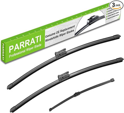 PARRATI® Windshield Wiper Blades for Audi Q7 2016-2025, 3 Pack | 27/20 Inch Front +15 Inch Rear, OEM Replacement, Ultra Quiet, No Streaks All Weather Wiping
