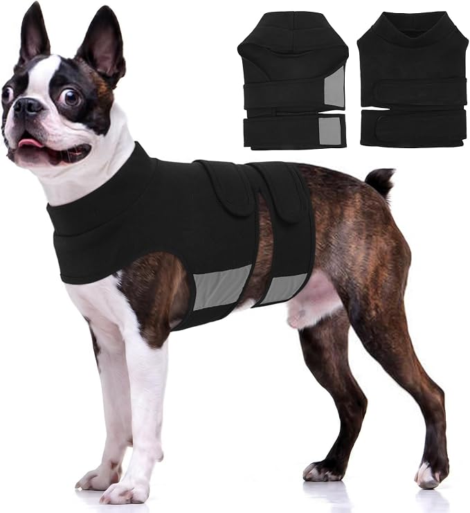 Kuoser Dog Anxiety Vest for Dogs, Calming Dog Jacket for Anxiety Relief, Adjustable Anxiety Wrap Shirt for Small Medium Large Dogs, Soothing Pet Vest for Fireworks Thunderstorms Vet Visits Travel, XS