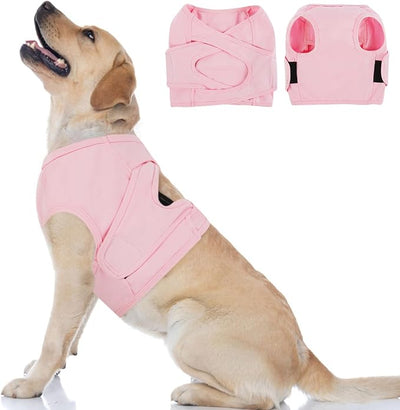 BRKURLEG Chest Recovery Suit for Dogs, Dog Chest Wound Cover, Breathable & Soft Pet Surgery Recovery Suit, Anti-Licking Wound Vest, Not for Spay/Neuter Surgeries, Pet Cone Alternative, Pink XXXL