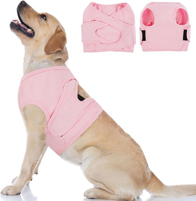 BRKURLEG Chest Recovery Suit for Dogs, Dog Chest Wound Cover, Breathable & Soft Pet Surgery Recovery Suit, Anti-Licking Wound Vest, Not for Spay/Neuter Surgeries, Pet Cone Alternative, Pink XL