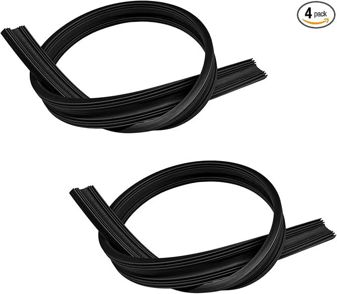 4 PCS Wiper Blade Refill, 26" Adjustable Boneless Rubber Windshield Wiper Strips, Frameless Insert Strips for Replacement Front & Rear Windscreen Wipers, Car Accessories
