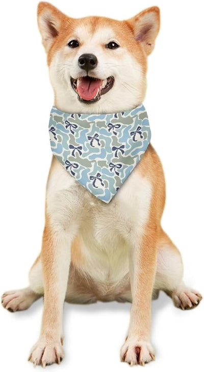 KEIAHUAN Camo Bow Dog Bandana for Small Medium Large Dogs Adjustable Bib Handkerchief Accessories for Small Medium Large Dogs Cats
