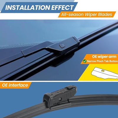 GSPSCN 3 Wipers Replacement For Volkswagen Atlas 2024 2023 2022 2021 2020 2019 2018，Original Equipment Windshield Wiper Blades Set 26"+22"+11"(Set of 3)