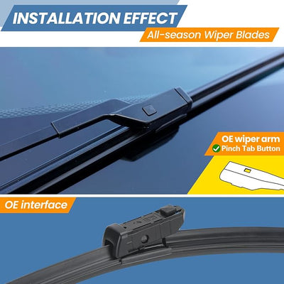 GSPSCN 3 Wipers For Chevrolet Bolt EV 2023-2017 （NOT For Bolt EUV），Premium Original Equipment Windshield Wiper Blades Set 26"+26"+12" (Set of 3)