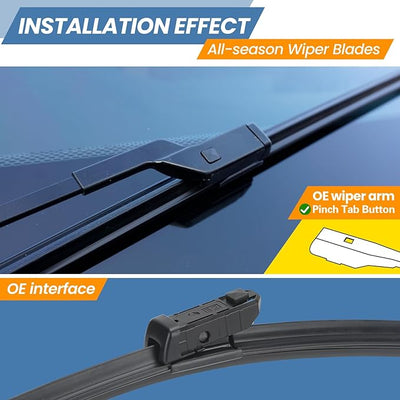 GSPSCN 3 Wipers Replacement for Lexus RX350 RX450h 2022 2021 2020 2019 2018 2017 2016Original Equipment Windshield Wiper Blades 26"+21"+16" (set of 3) Top Lock