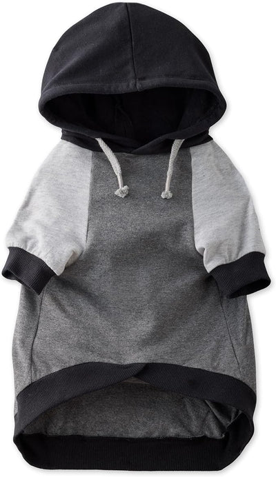 Pet Passion Rocky – The Original Lightweight Hooded Tee 100% Organic Cotton Dog Hoodie Pet Coat Sweater for All Sized Dogs, Black Color Block, Large (40-60 lbs)