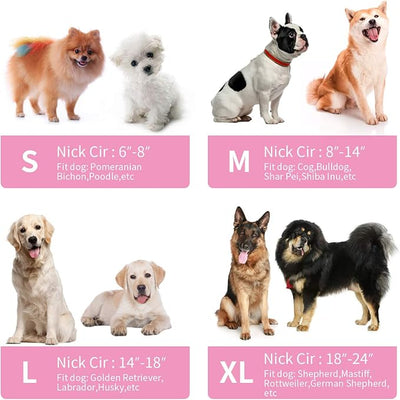 MCHY Inflatable Dog Cone,Adjustable Recovery Collar for Dogs After Surgery,Prevent from Biting & Scratching,Not Block Vision (Pink, XL-Neck 20''- 25'')