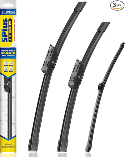 5 PLUS® Silicone Windshield Wipers Replacement for 2009-2017 Audi Q5 Wiper Blades(Set of 3),Automotive Replacement Windshield Wiper Blades For My Car-24"/20"/13"