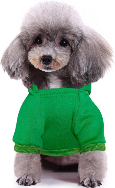 Jecikelon Print Dog Hoodies for Small Dogs, Soft Fleece Puppy Clothes for Pet Cat, Warm Winter Outfits Cold Weather Coats, Cute Sweatshirt Puppies Costume (Green, X-Small)