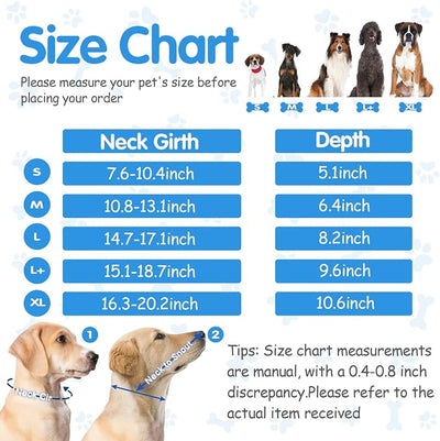 Soft Dog Cone Collar Alternative - Adjustable Comfy Cones for Large/Medium/Small Dogs to Stop Licking After Surgery, Comfortable Fabric Elizabethan Collars, Head Cone of Shame for Neuter Recovery (S)