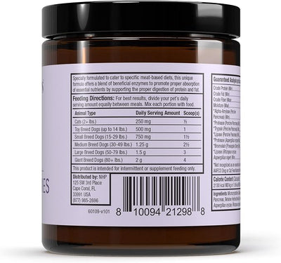 Bark & Whiskers Digestive Enzymes - Supports Healthy Digestion in Dogs & Cats - Enzyme Powder for Meat-Based Diets - 150 Scoops - 2.60 oz.