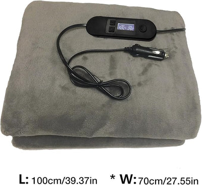 Auto Battery Heating Blanket, 12V Heated Blanket Battery Operated for Camping, Electric Car Heating Fleece Blanket, Portable Heated Blanket Waterproof, USB Electric Throw Blanket Cordless wit
