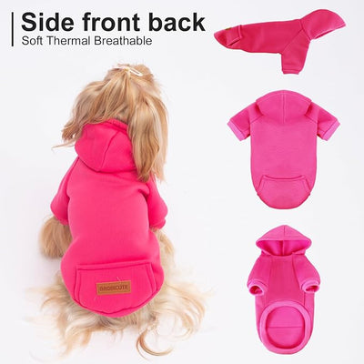 2 Pack Dog Hoodie Warm Hood Dog Sweater Cold Weather Small Dogs Sweatshirt Comfort Pet Clothes for Small Medium Dogs with Pockets