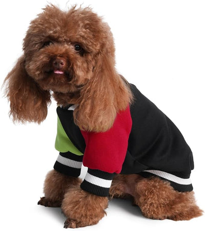 Cute Dog Sweater - Stretchy Dog Pullover Sweatshirt,Soft and Warm Winter Clothes for Boy & Girl Dogs,Suitable for Puppies & Adult Dogs (Black+Red+Green, Medium)