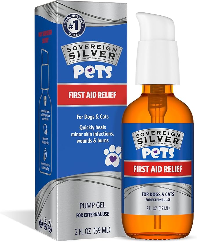 Pets First Aid Gel - Topical Skin Care Gel for Dogs and Cats with Pump, Argentum Metallicum - 2 fl oz (59mL)