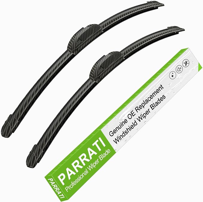 OEM QUALITY 26" + 16" PARRATI Carbon Fiber Windshield Wiper Blades, Black Gold All Season Durable Replacement Wipers,Quiet Smooth Streak-Free Wipe (Set of 2)