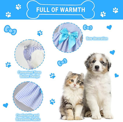 TAPBULL Dog Dresses, Fashionable Pet Dog Clothes, Cute Cat Birthday Dress Outfit (Blue/Red/Pink/Pink-Blue/Yellow-Blue 5-Pack), Medium