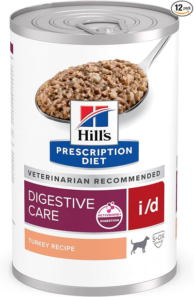 Hill's Prescription Diet i/d Digestive Care Wet Dog Food, Turkey, 13 oz. Cans, 12-Pack