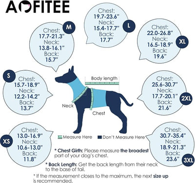 AOFITEE Dog Anxiety Vest, Thunder Jacket for Dogs Anxiety Extra-Large, Breathable Pet Calming Shirt for Fireworks, Thunder, Travel, Separation, Anti-Anxiety Pets Calming Vest with High Collar, XXL