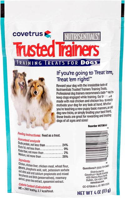 Covetrus NutriSentials Trusted Trainers Soft Dog Training Treats, Real Chicken & Chicken Liver Rewards for Puppies and Adult Dogs, Low Calorie Training Treats, Made in USA, 3 Pack (4 oz Each)
