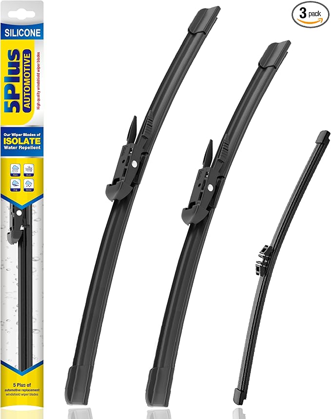 5 PLUS® Silicone Windshield Wipers Replacement for 2020-2023 Ford Escape Wiper Blades(Set of 3),Automotive Replacement Windshield Wiper Blades For My Car-24"/20"/11"