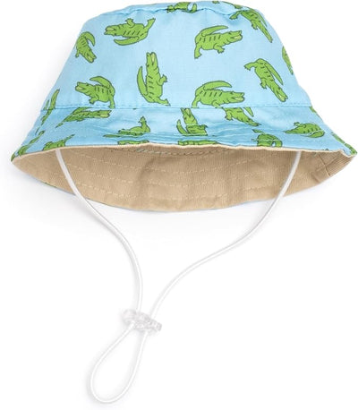 THE WORTHY DOG Alligators Bucket Hat for Dogs – Lightweight Pet Sun Hat with Adjustable Chin Strap, Soft Brim & Bright Colors - Blue, Small