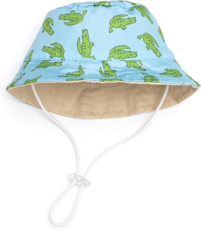 THE WORTHY DOG Alligators Bucket Hat for Dogs – Lightweight Pet Sun Hat with Adjustable Chin Strap, Soft Brim & Bright Colors - Blue, Large