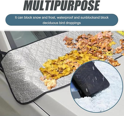 1 PC Car Front Windshield Rain Trough Protection Cover, 66.9" x 17.7" Wiper Dust Frost Proof Cover for All Seasons, Adsorption Non-Destructive Installation Cover, Universal for Cars (Silver)
